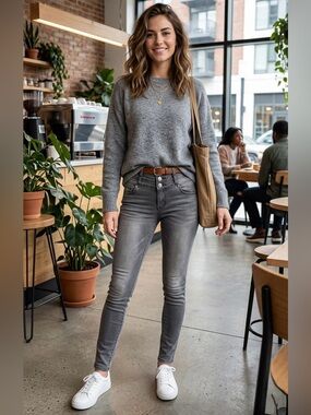 Amethyst Jeans Gray High-Rise Skinny Jeans